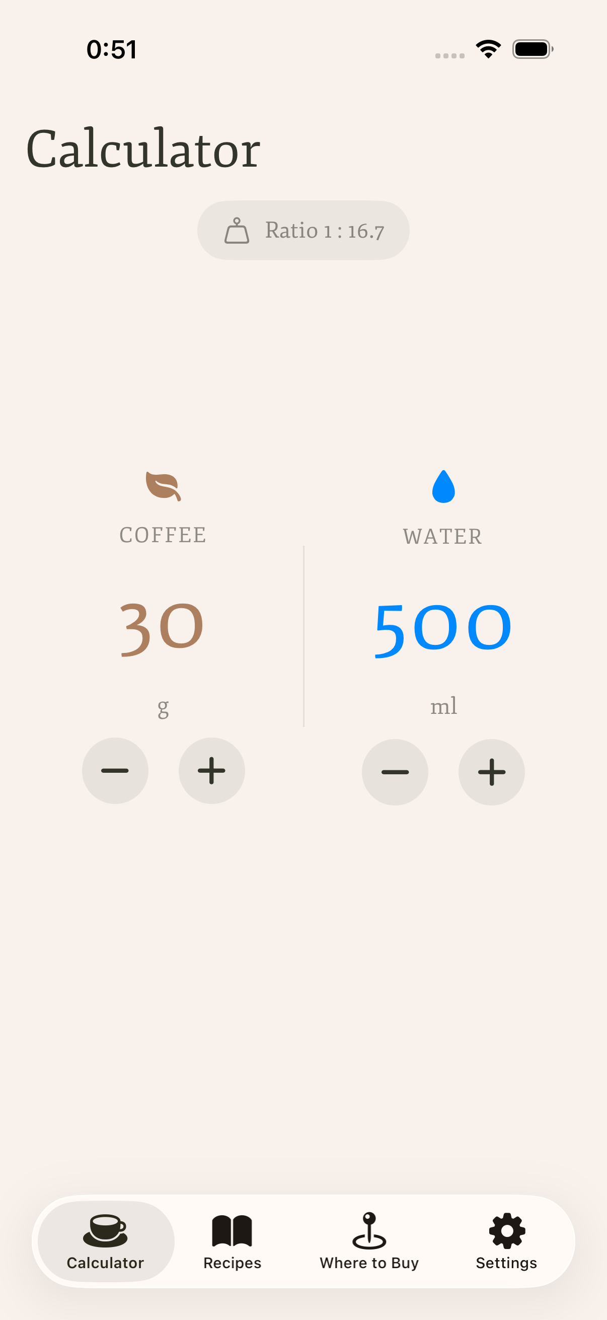 Coffee Calculator screenshot 1