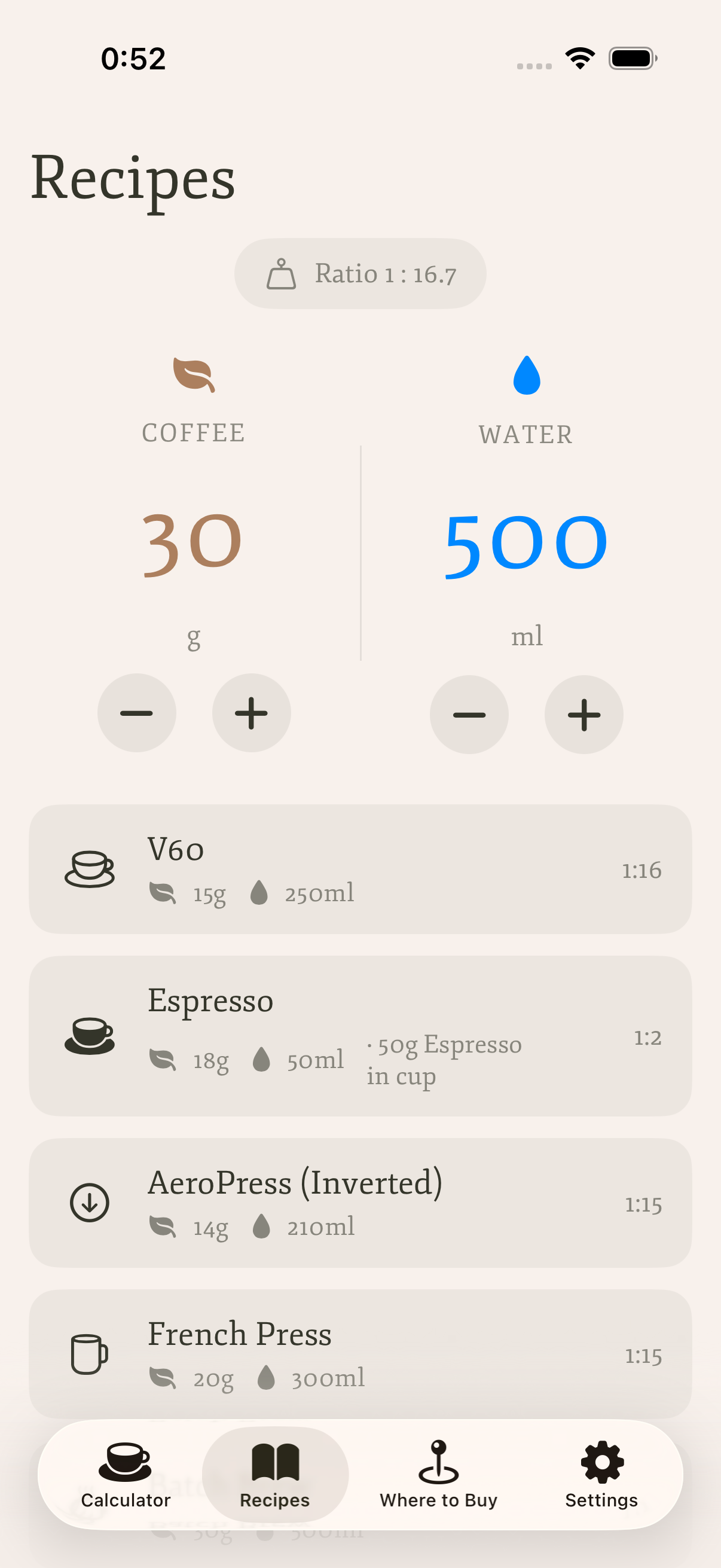 Coffee Calculator screenshot 2